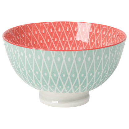 NOW Designs Bowl: Geo Pink Stamped