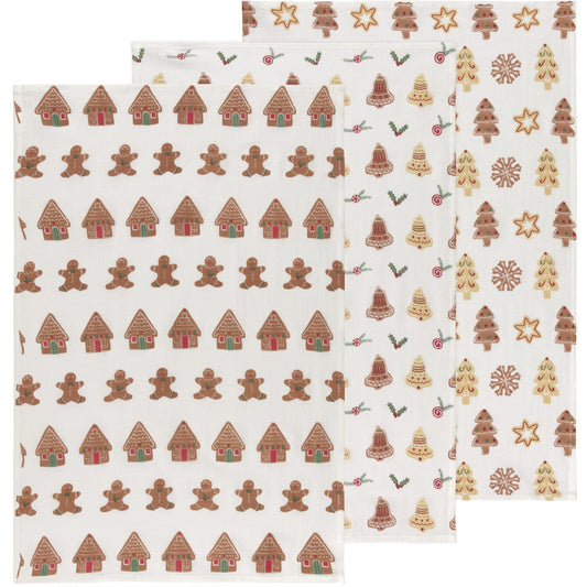 NOW Designs Floursack Towels (Set of 3): Baker's, Christmas Cookies