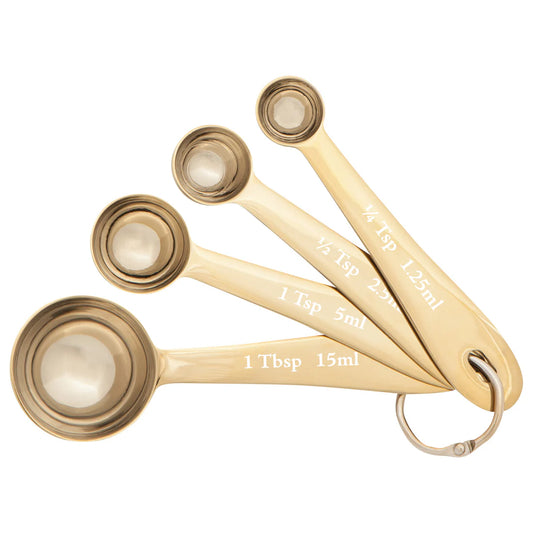 NOW Designs Measuring Spoon Set: Gold