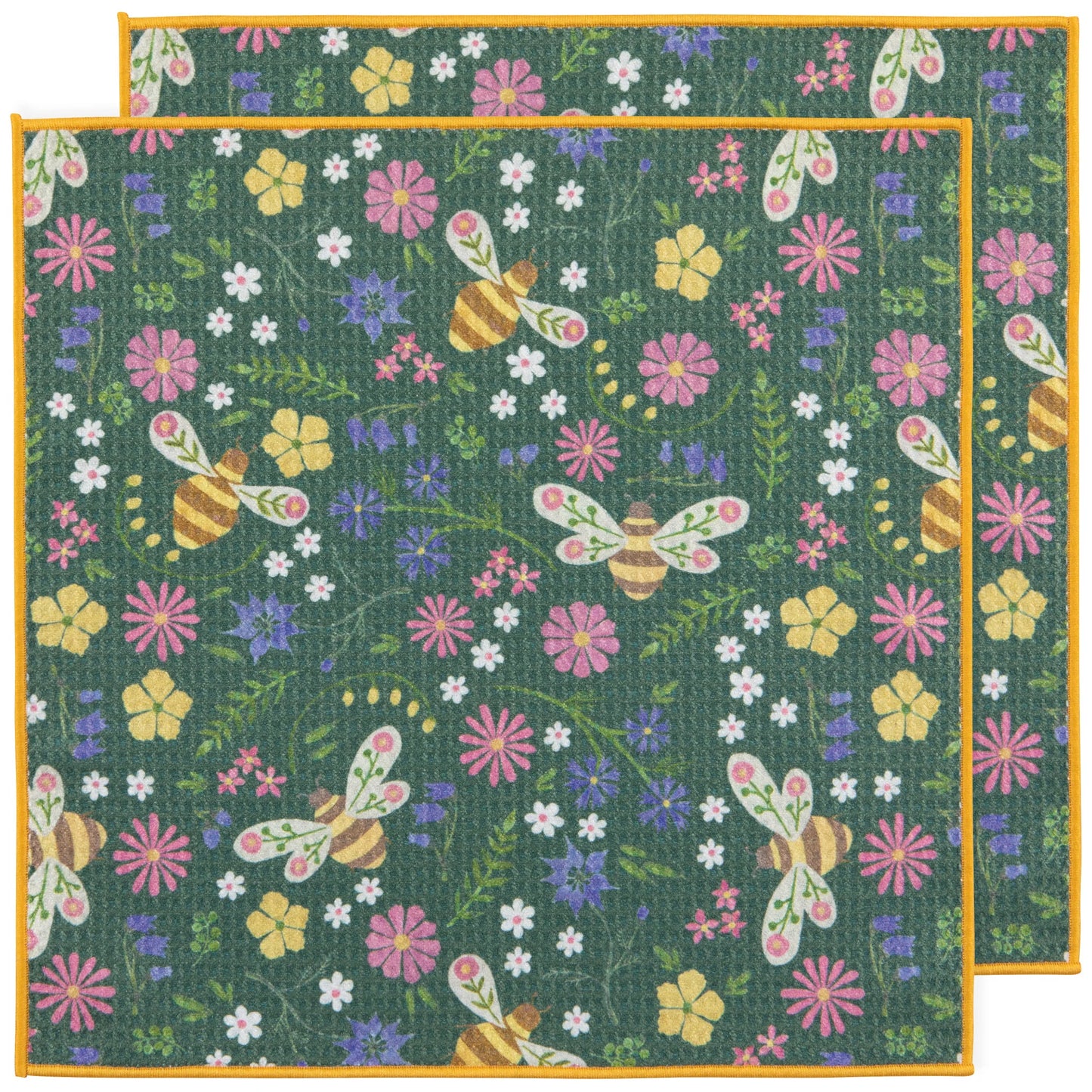 NOW Designs Microfiber Dishcloths (Set of 2): Bee Garden