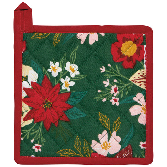 NOW Designs Pot Holder: Spruce, Amaryllis Christmas