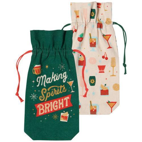 NOW Designs Wine Bags (Set of 2): Spirits Bright