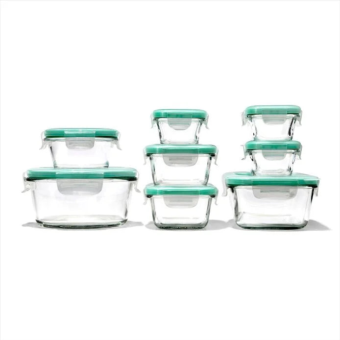 OXO Smart Seal Glass Container Set: 16 Piece