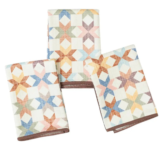Once Again Home Mighty Mini Towels (Set of 3): Star Quilt