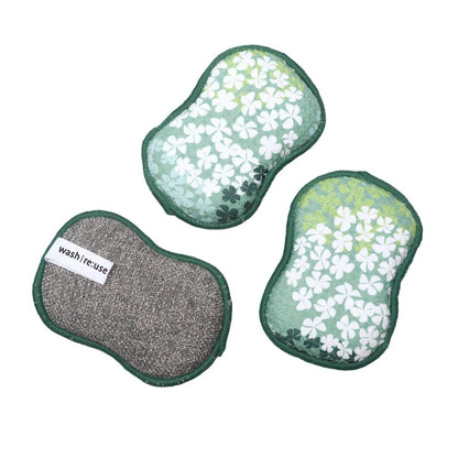 Once Again Home Sponges (Set of 3): Hydrangea, Green
