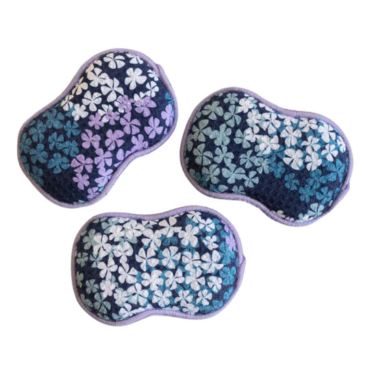 Once Again Home Sponges (Set of 3): Hydrangea, Navy