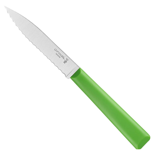 Opinel N°313 Dishwasher Safe 3" Serrated Paring Knife: Green