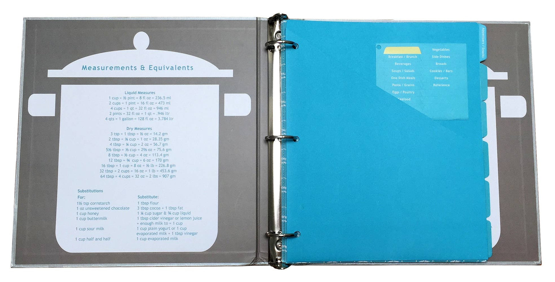 Meadowsweet Kitchens Recipe Book: Collected Recipes, Turquoise / Gray