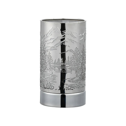 Peterson Housewares Touch Lamp: Mountain Scene, Silver