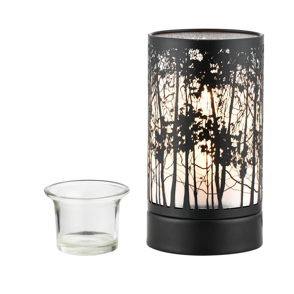 Peterson Housewares Touch Lamp: Morning Trees, Black