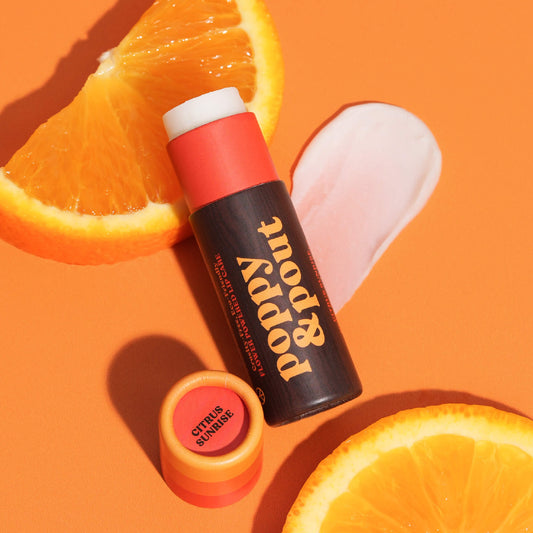 Poppy & Pout Lip Balm: Retro Surf, Citrus Sunrise
