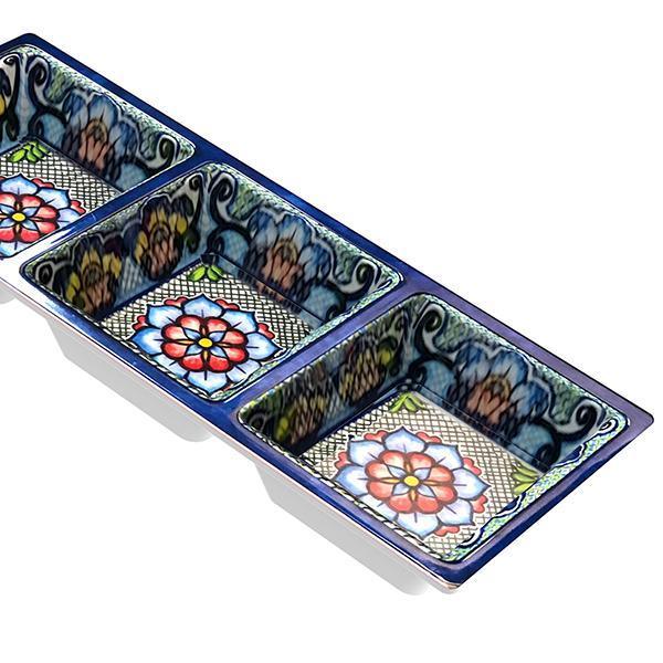 Prepara Three Section Tray: Blue