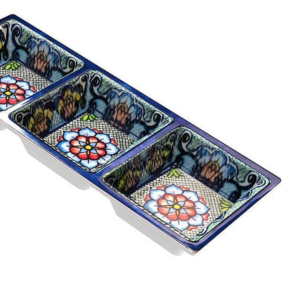 Prepara Three Section Tray: Blue