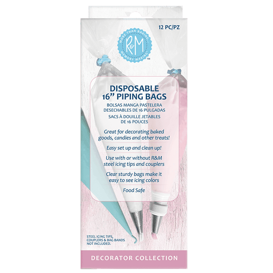 R&M Disposable Piping Bags (Set of 12): 16"