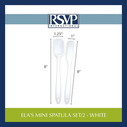 RSVP Mini Silicone Spatulas (Set of 2): White