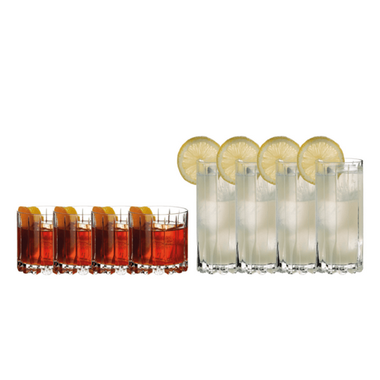 Riedel Drink Specific Glassware Set: 4 Rocks & 4 Highball