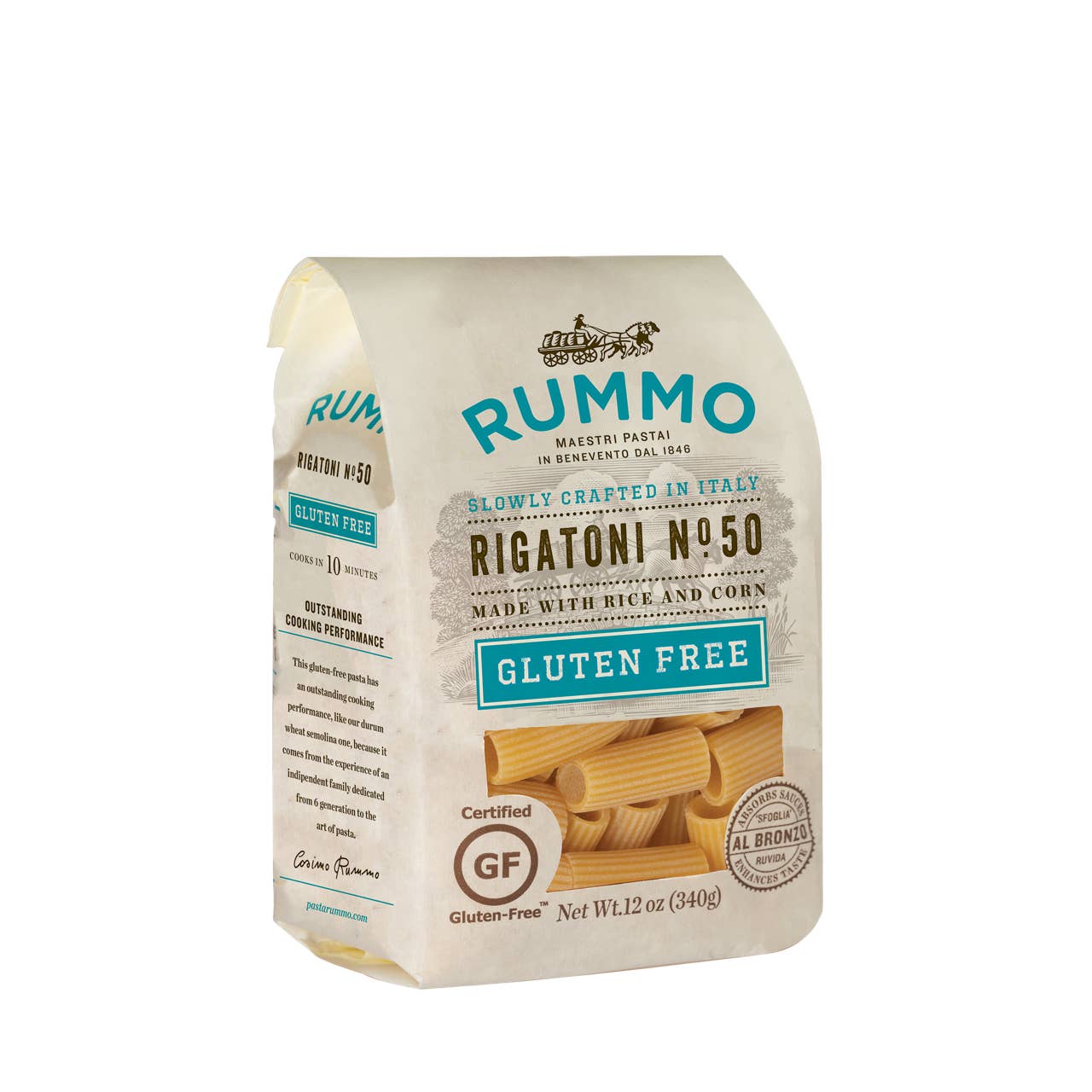 Rummo Gluten Free Corn and Brown Rice Rigatoni, 12oz.