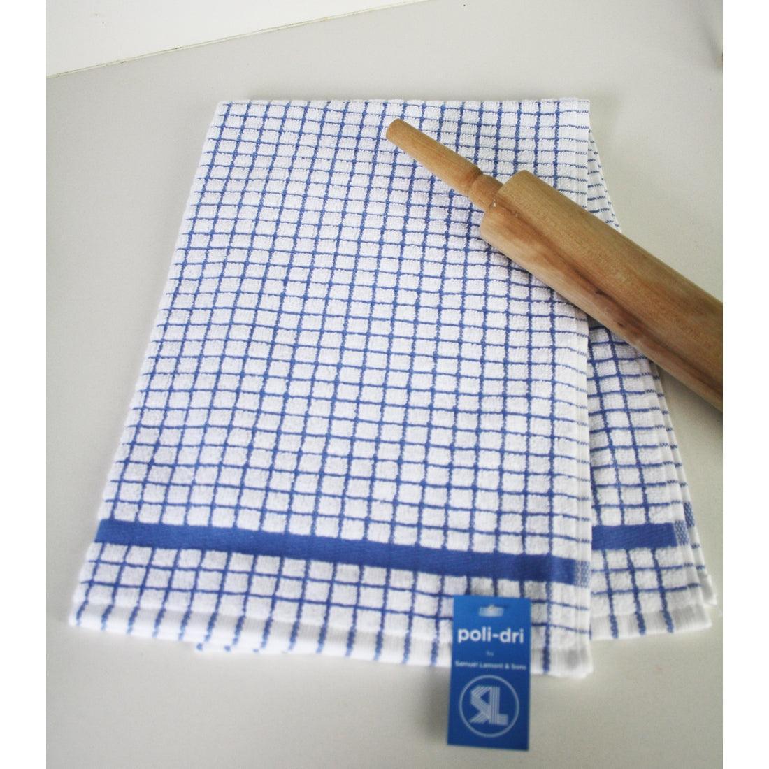 Samuel Lamont Poli-Dri Cotton Tea Towel: Cornflower Blue