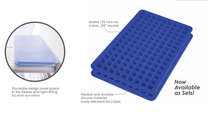 Mini Ice Cube Trays with Lids (Set of 2): Stratus Blue