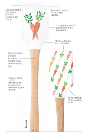 Tovolo Wood Handled Spatula: Carrot Patch