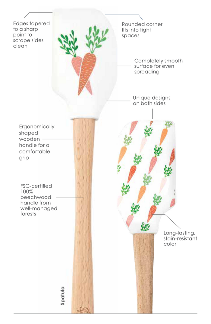 Tovolo Wood Handled Spatula: Carrot Patch