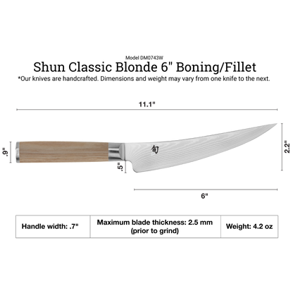 Shun Classic Blonde 6" Boning & Fillet Knife
