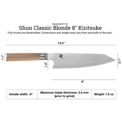 Shun Classic Blonde 8" Kiritsuke Knife
