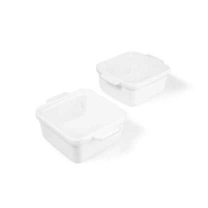 Souper Cubes Ceramic Baking Dishes (Set of 2): Square, White