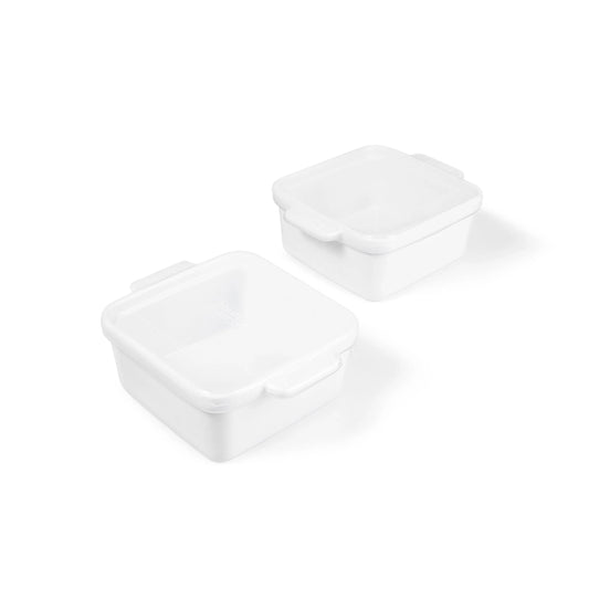 Souper Cubes Ceramic Baking Dishes (Set of 2): Square, White