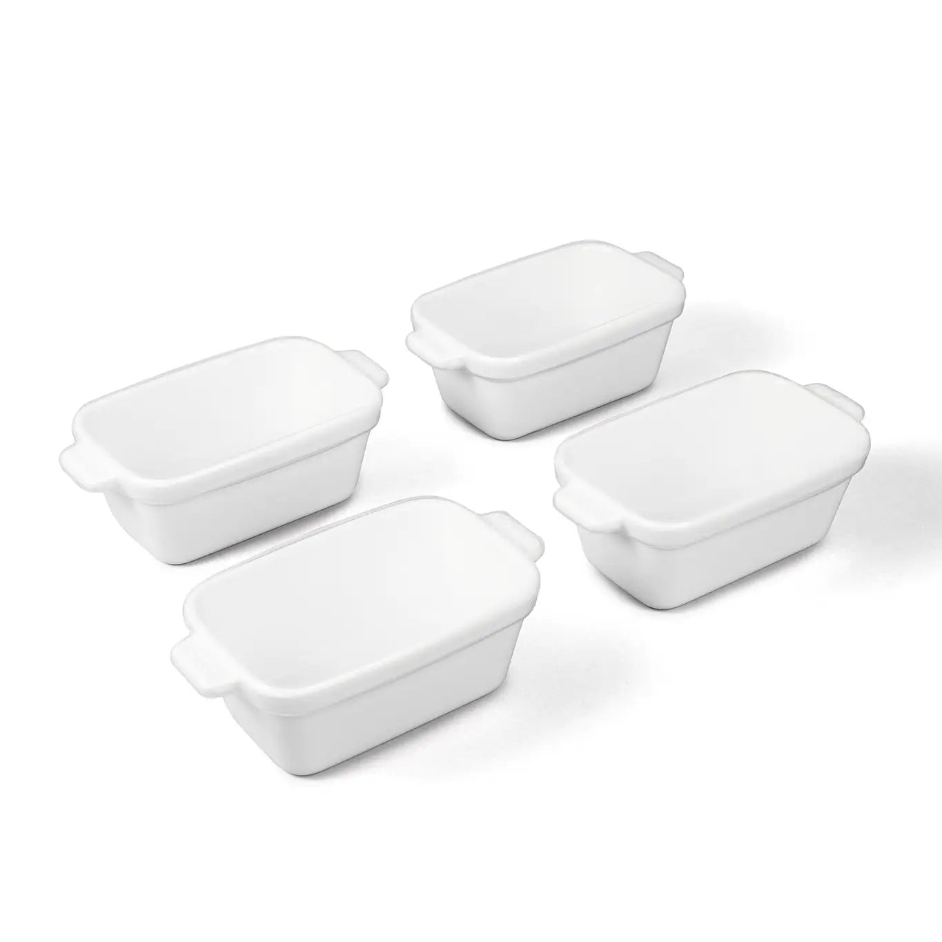 Souper Cubes Ceramic Baking Dishes (Set of 4): Rectangular, White