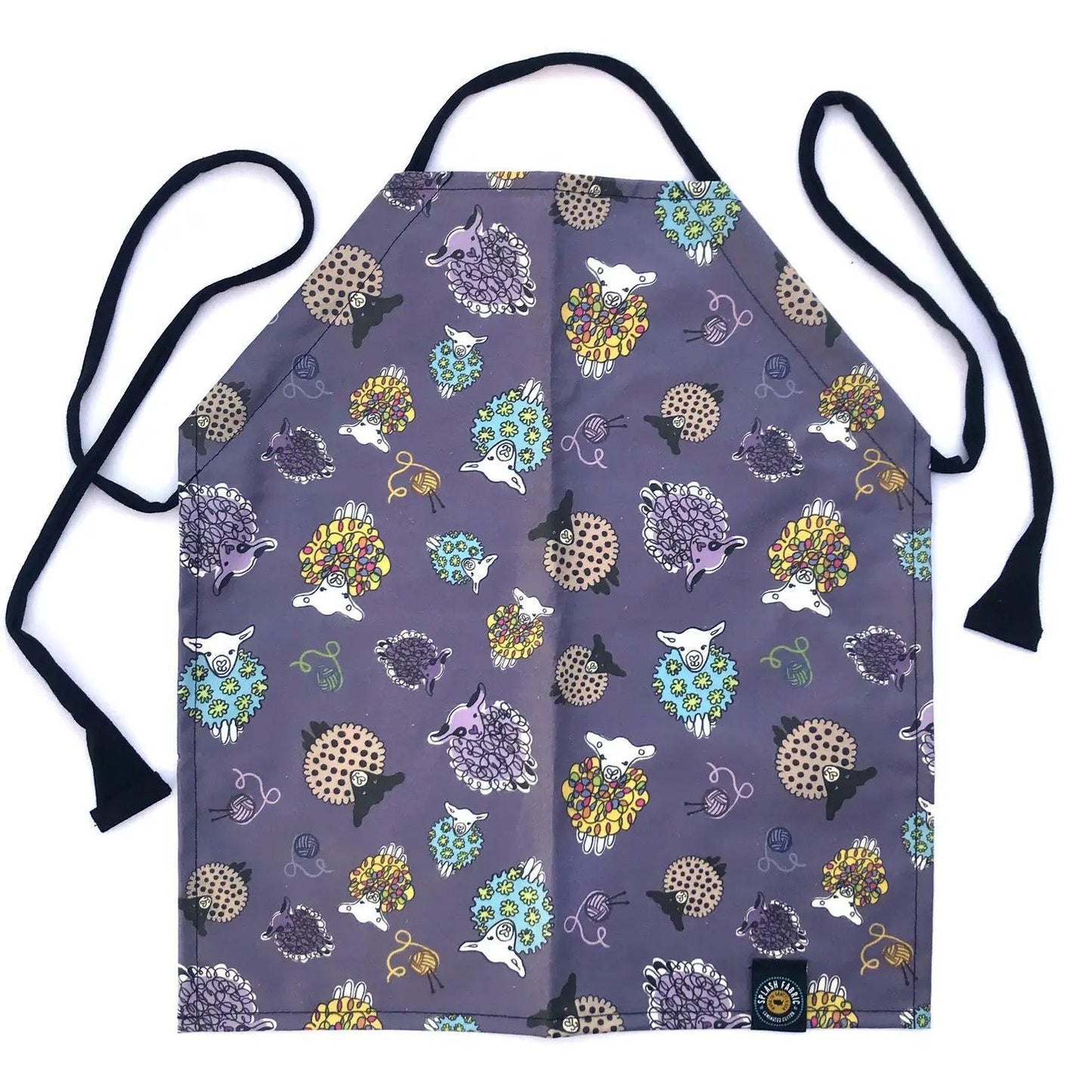 Splash Fabric Kid's Apron: Plum Sheep