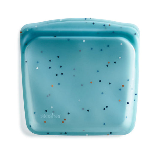 Stasher Sandwich: Teal Sea Spray Dots