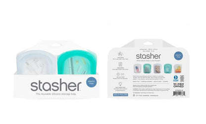 Stasher Pocket (Set of 2): Clear & Aqua