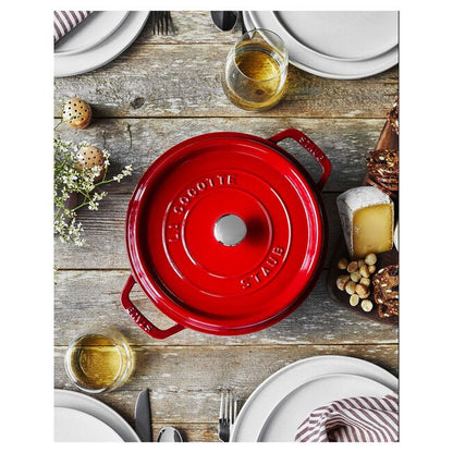 Staub Round Dutch Oven: 7 QT, Cherry