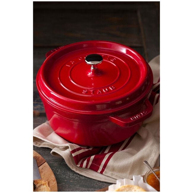 Staub Round Dutch Oven: 7 QT, Cherry