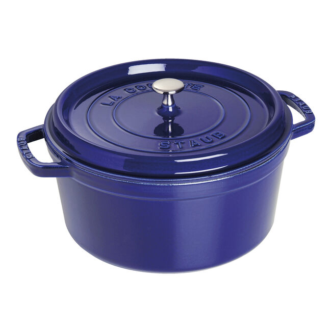 Staub Round Dutch Oven: 7 QT, Dark Blue