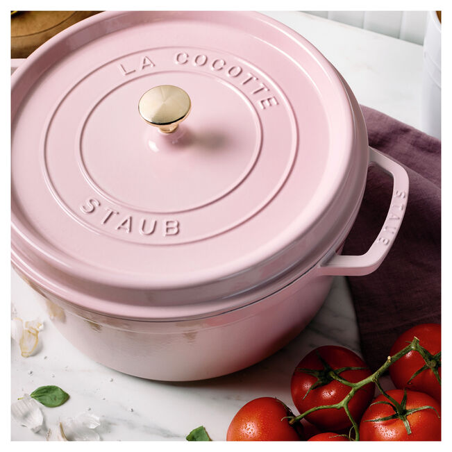 Staub Round Dutch Oven: 7 QT, Peony Pink