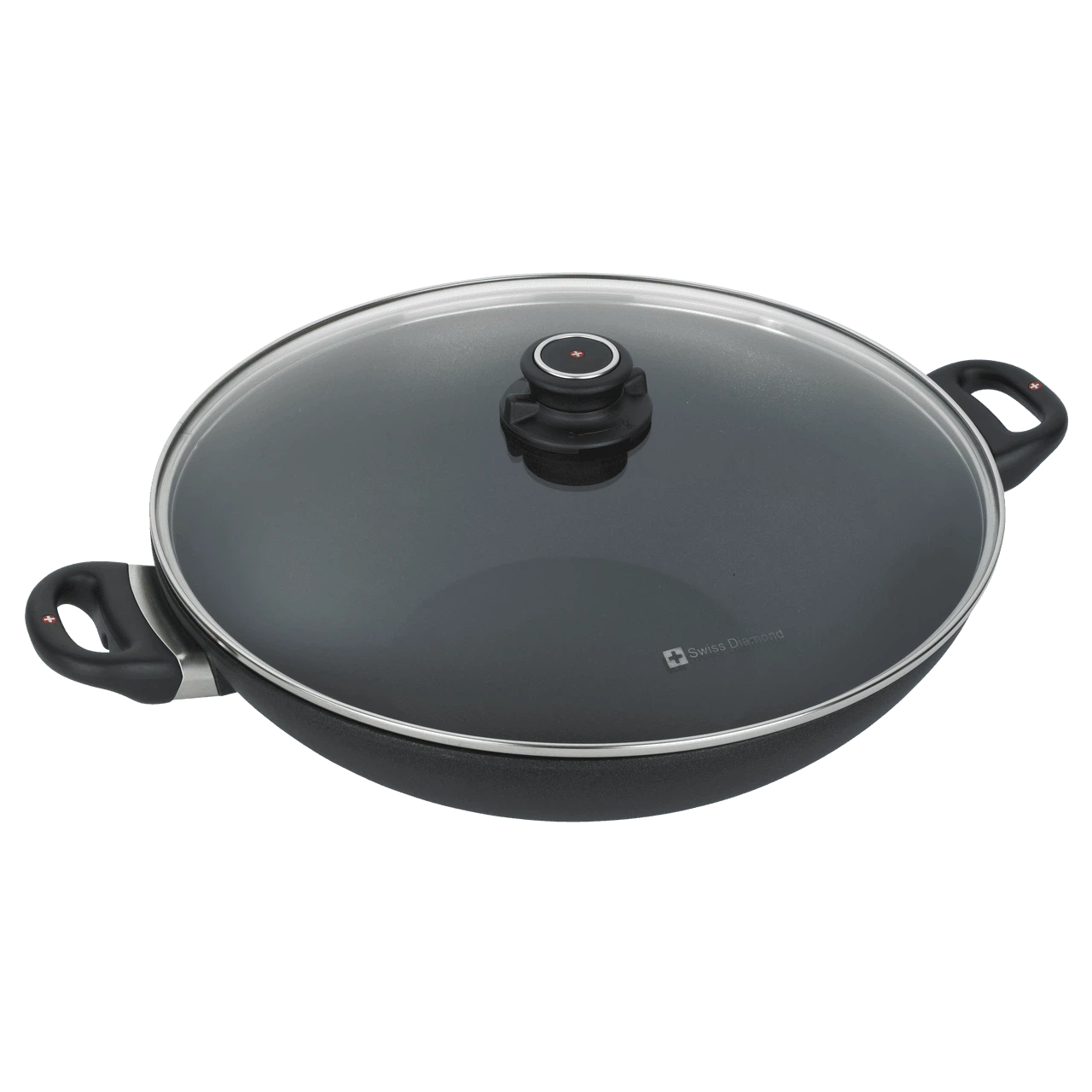 Swiss Diamond XD Wok with Lid and Rack: 14" / 6.3 QT