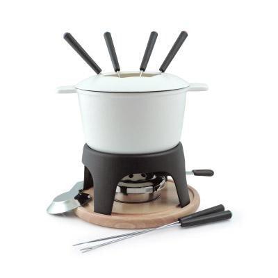 SwissMar Cast Iron Fondue Set: Sierra, Matte White