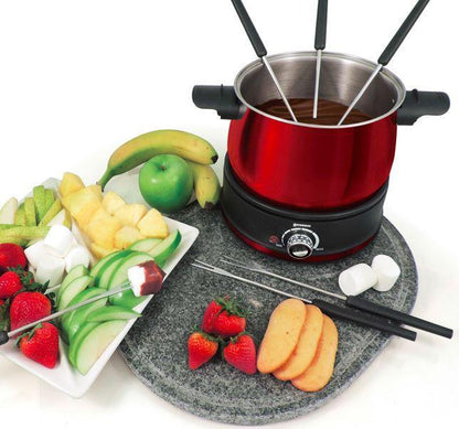 SwissMar Arolla Electric Fondue Set: Red