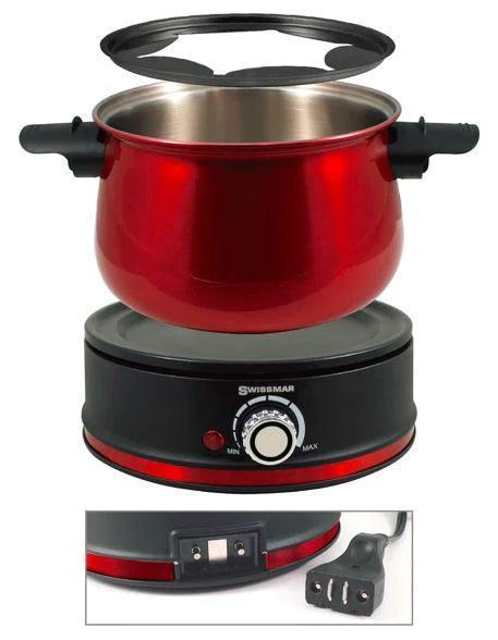 SwissMar Arolla Electric Fondue Set: Red