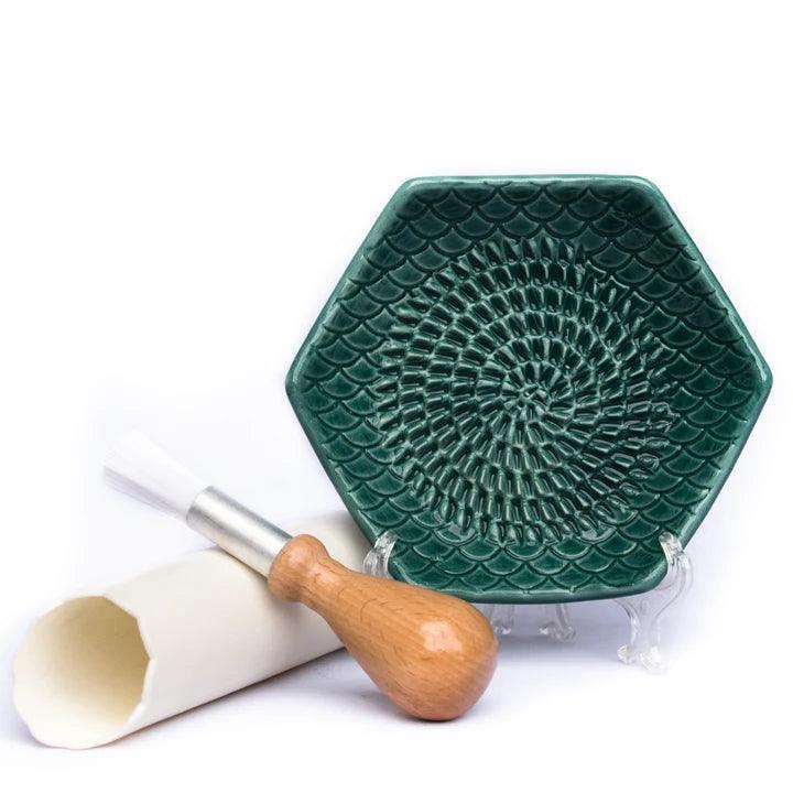 The Grate Plate Ceramic Grater: Emerald Green