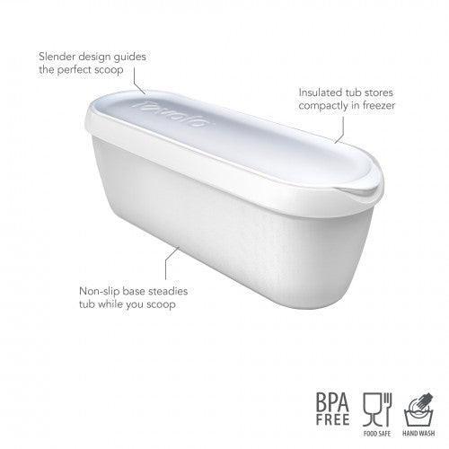 TOVOLO Glide-A-Scoop Ice Cream Tub: 1.5 QT, White