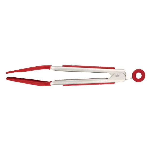 Tovolo Mini Silicone Turner Tongs: Cayenne