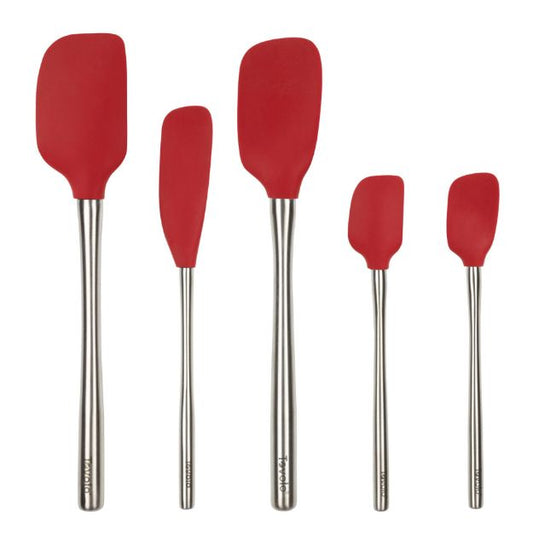 Tovolo Flex-Core Stainless Steel Handle Spatula Set (Set of 5): Cayenne