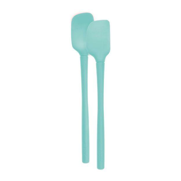 Tovolo Flex-Core All Silicone Mini Spatula & Spoonula (Set of 2): Aqua