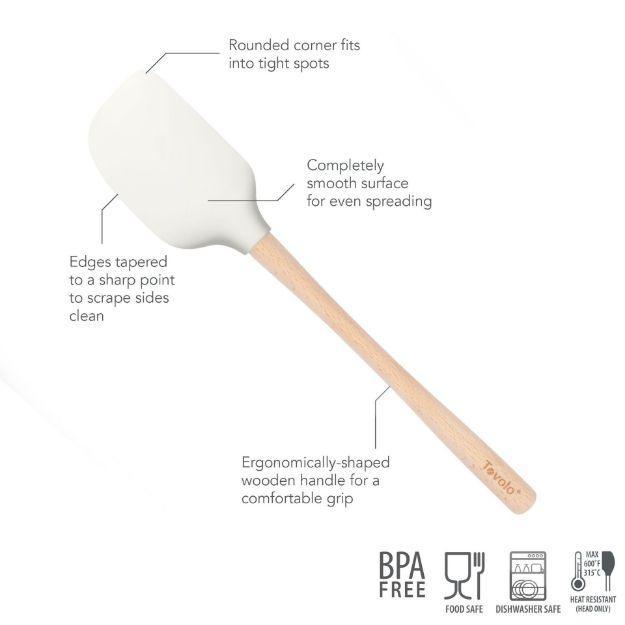 Tovolo Flex-Core Wood Handle Spatula: White