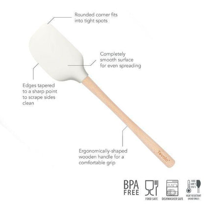 Tovolo Flex-Core Wood Handle Spatula: White