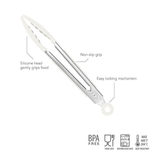 Tovolo Mini Silicone Tongs: White