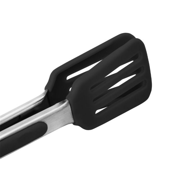 Tovolo Mini Silicone Turner Tongs: Black